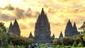 Aerial view of Prambanan Temple, Yogyakarta, Java, Indonesia Royalty Free Stock Photo