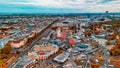 Aerial view of Prater amusement park and Vienna cityscape, Austria Royalty Free Stock Photo