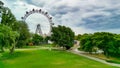 Aerial view of Prater amusement park and Vienna cityscape, Austria Royalty Free Stock Photo