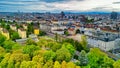 Aerial view of Prater amusement park and Vienna cityscape, Austria Royalty Free Stock Photo