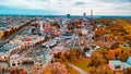 Aerial view of Prater amusement park and Vienna cityscape, Austria Royalty Free Stock Photo