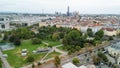 Aerial view of Prater amusement park and Vienna cityscape, Austria Royalty Free Stock Photo