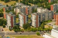 Aerial view of prefab houses in Karoliniskes, Vilnius, Lithuania