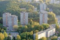 Aerial view of prefab houses in Lazdynai, Vilnius, Lithuania