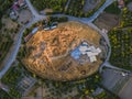 Aerial view of prehistoric sculptures in Malatya city in Turkey