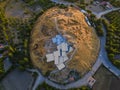 Aerial view of prehistoric sculptures in Malatya city in Turkey