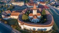 Aerial view of Prejmer fortified Church. Brasov, Romania Royalty Free Stock Photo