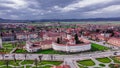 Aerial view of Prejmer fortified Church, located in Brasov county, Romania. Royalty Free Stock Photo