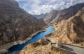 Aerial view with Presa del Parralillo, view from Mirador del Molino, Gran Canaria Royalty Free Stock Photo