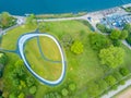 Aerial view of the princess Diana memorial in the Hyde park in London Royalty Free Stock Photo