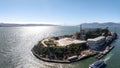 Aerial view of the prison island of Alcatraz in San Francisco Bay, Royalty Free Stock Photo