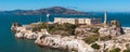 Aerial view of the prison island of Alcatraz in San Francisco Bay, Royalty Free Stock Photo