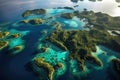 aerial view of pristine island coastlines