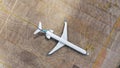 Aerial view of private business or regional airliner jet. Airplane is parking at the airport Royalty Free Stock Photo