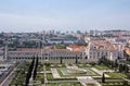 Aerial view on prominent Jeronimos Hieronymites Monastery in Lisbon, Portugal