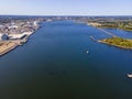 Providence River aerial view, Rhode Island, USA Royalty Free Stock Photo