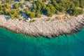 Aerial view of Prvic Island, the Adriatic Sea Royalty Free Stock Photo