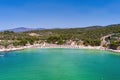 Aerial View of the Psili Ammos beach, at Thassos island, Greece