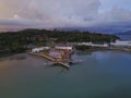 Aerial view of public Eagle statue, the symbol of Langkawi island, Malaysia. Royalty Free Stock Photo