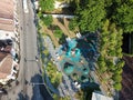 Aerial view public park playground at Sia Boey Urban Archaeological Park