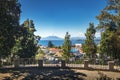 Aerial view of Puerto Varas and Osorno Volcano from Calvario Hill - Puerto Varas, Chile Royalty Free Stock Photo