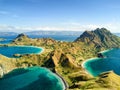 Aerial view of Pulau Padar island Royalty Free Stock Photo