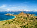 Aerial view of Pulau Padar island and Komodo Island Royalty Free Stock Photo