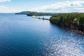 Aerial view of Pulkkilanharju Ridge on lake Paijanne, Paijanne National Park, Finland