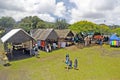 Aerial view of Punanga Nui Market Rarotonga Cook Islands