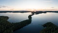 Punkaharju scenic area at sunset in Finland