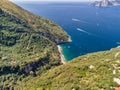 Aerial view of Punta Campanella on a sunny day, Amalfi Coast - Italy