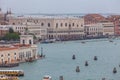 Aerial view of Punta della Dogana and Giudecca Channel, Venice