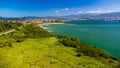 Aerial view of Punta Galea, Getxo and Bilbao. Biscay, Basque Country, Spain