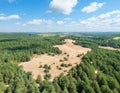 Aerial view of Pustynia Siedlecka desert, Poland