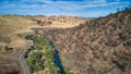 Aerial view of Putah Creek in California