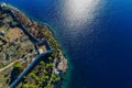 Aerial view of Pylos historically also known under its Italian name Navarino, is a town and a former municipality in Messenia,