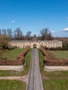 Aerial view of the Pyramid Gatehouse on the Castle Howard Stately Home estate in North Yorkshire