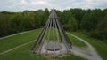 Aerial view of a the pyramide in the health park Quellenbusch in Bottrop