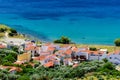 Aerial view of Pythagorion village Royalty Free Stock Photo