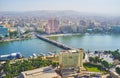 Aerial view of Qasr El Nil bridge, Cairo, Egypt