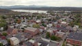Aerial View of the Quaint Riverfront Downtown City Center of Newbern NC