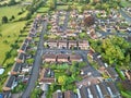 Aerial view of a quaint village nestled among roads in Worcestershire, England Royalty Free Stock Photo