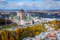 Aerial View of Quebec City in the Fall, Canada Royalty Free Stock Photo