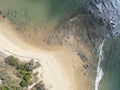 Aerial view of the Queensland beach in the daylight Royalty Free Stock Photo