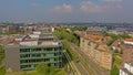 Aerial view of Rabot neighborhood in Ghent, Flanders, Belgium