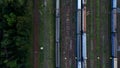 Aerial view of railroad station. Royalty Free Stock Photo