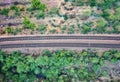 Aerial view of railway line in Agra , India Royalty Free Stock Photo
