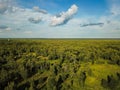 Aerial View of the rain forest with blue sky with a little bit cloud Royalty Free Stock Photo