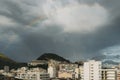 Aerial view of rainbow in Rio de Janeiro, Brazil