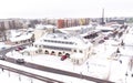 Aerial view of Rakvere in winter